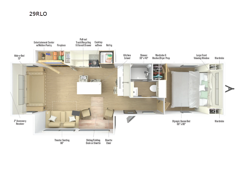 2027 Winnebago Thrive 29RLO floorplan