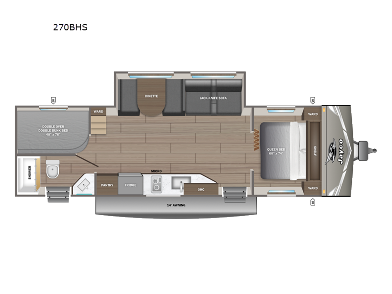 2027 JAYCO JAY FLIGHT 270 BHS floorplan