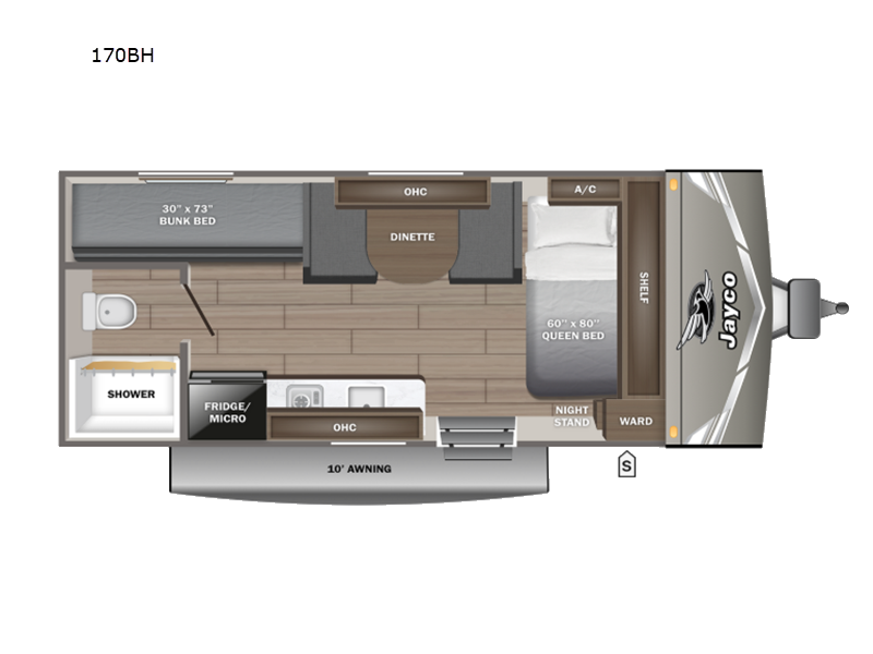 2027 JAYCO JAY FLIGHT SPORT 170 BH floorplan