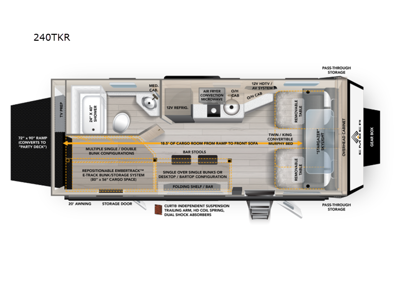 2027 Ember Rv Overland Series 240TKR floorplan