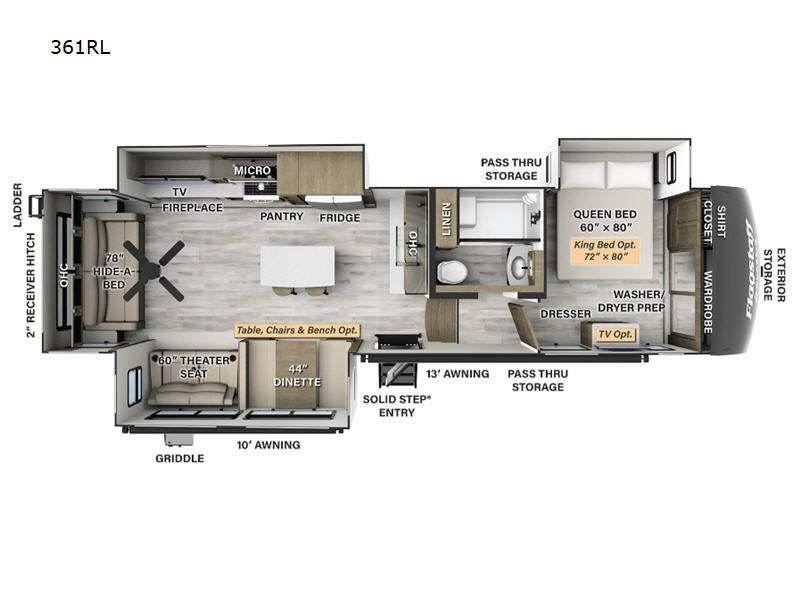 2024 Forest River Rv Flagstaff Classic 361RL floorplan