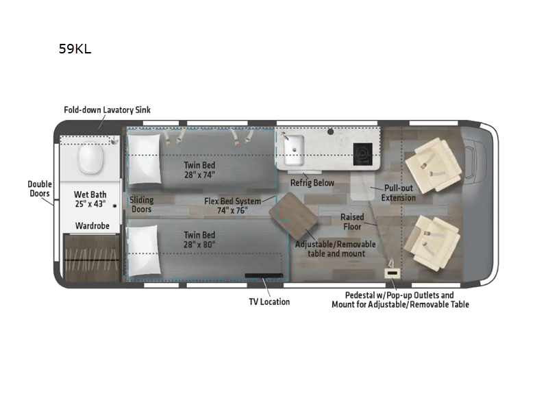 2027 Winnebago Travato 59KL floorplan
