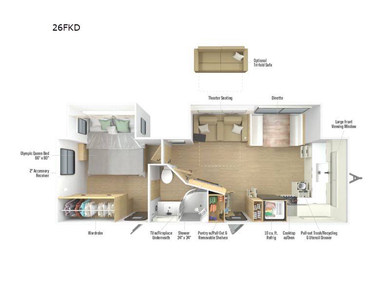 2027 Winnebago Thrive 26FKD floorplan