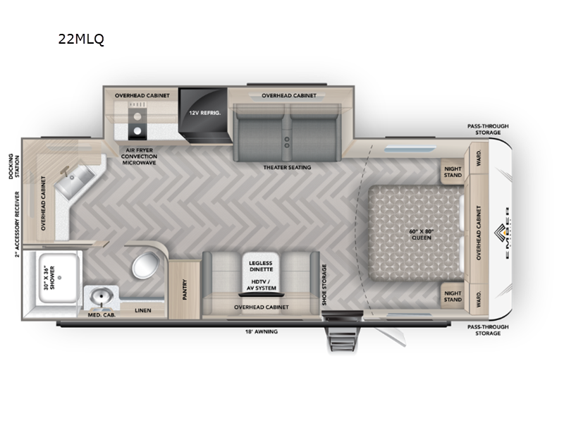 2027 Ember Rv E-Series 22MLQ floorplan