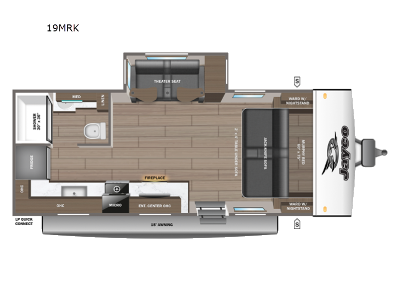 2027 Jayco Jay Feather 19MRK floorplan