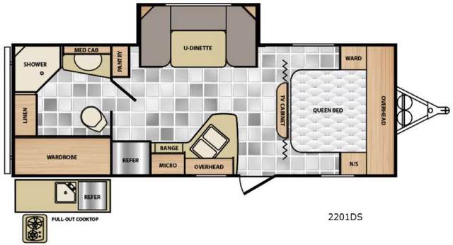 2015 WINNEBAGO MICRO MINNIE 2201 DS floorplan