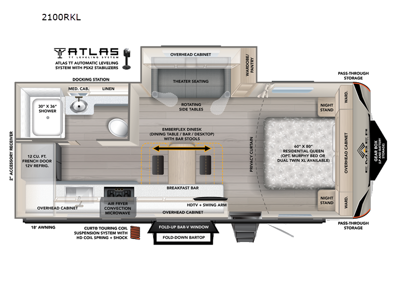 2027 EMBER TOURING EDITION 2100 RKL floorplan