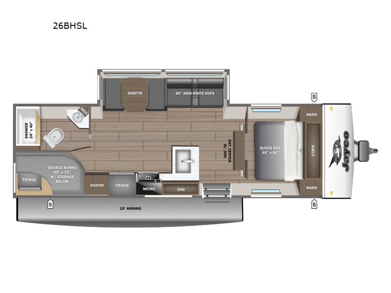 2027 Jayco Jay Feather SL 26BHSL floorplan