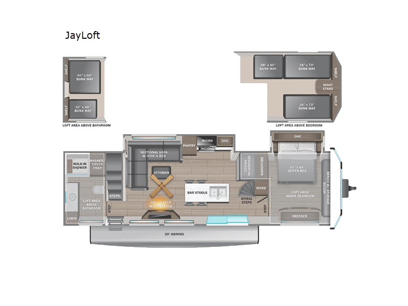 2027 Jayco Jay Flight Bungalow JayLoft floorplan