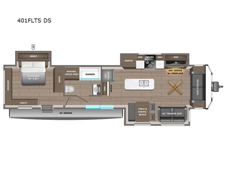 2027 Jayco Jay Flight Bungalow 401FLTS DS floorplan