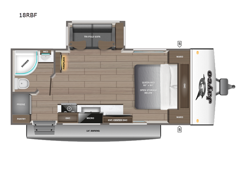 2027 Jayco Jay Feather 18RBF floorplan