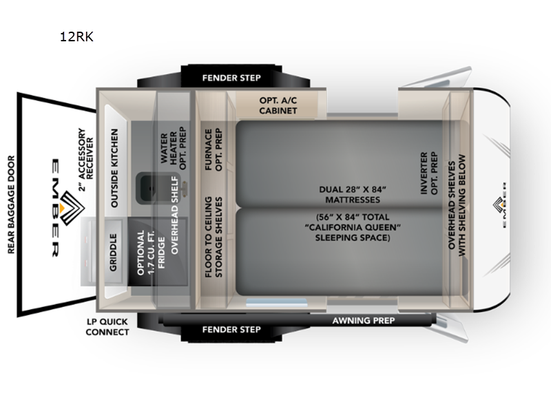 2027 Ember Rv E-Series Spark LE 12RK floorplan