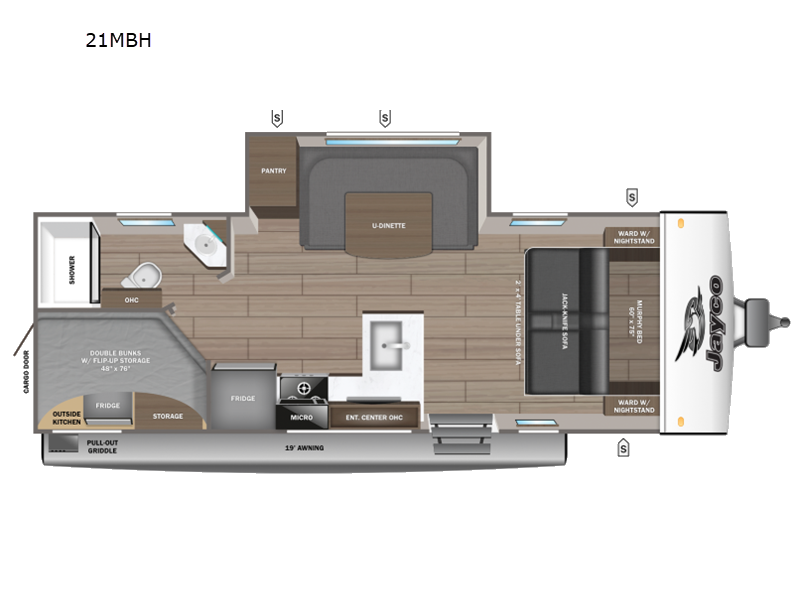 2027 Jayco Jay Feather 21MBH floorplan
