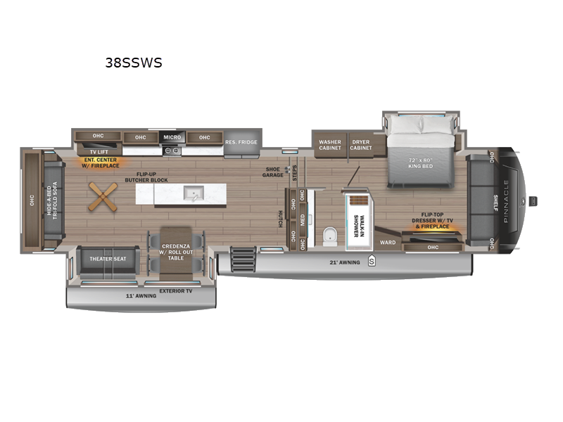 2027 Jayco Pinnacle 38SSWS floorplan