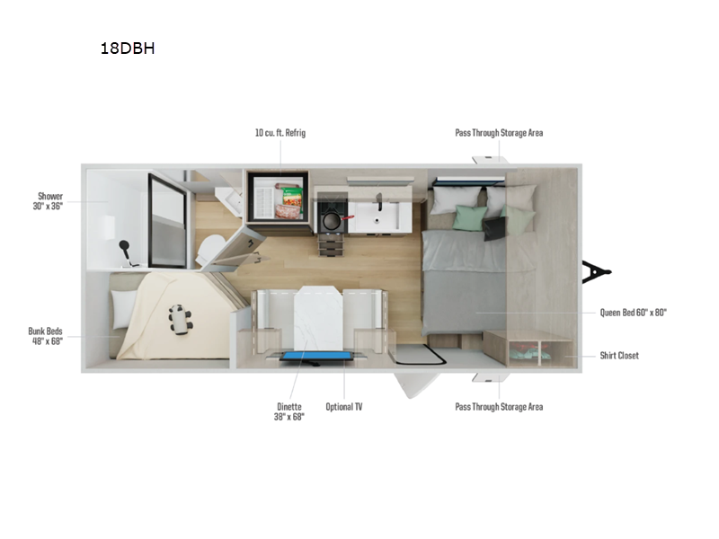 New 2026 Winnebago Access 18DBH floorplan