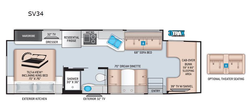 2021 Thor Motor Coach Magnitude SV34 floorplan