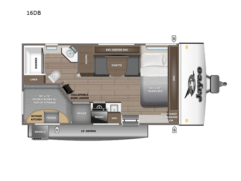 2027 Jayco Jay Feather Air 16DB floorplan