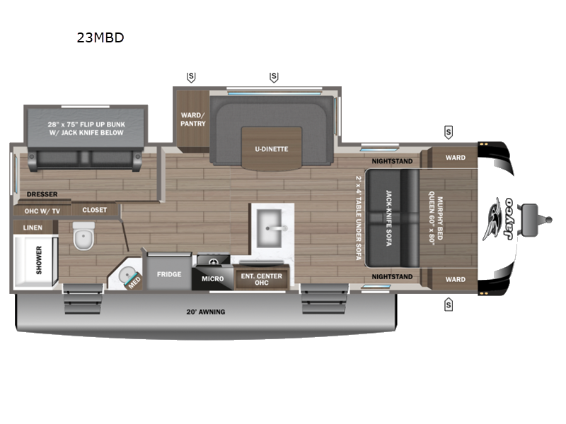 2027 Jayco Jay Feather 23MBD floorplan