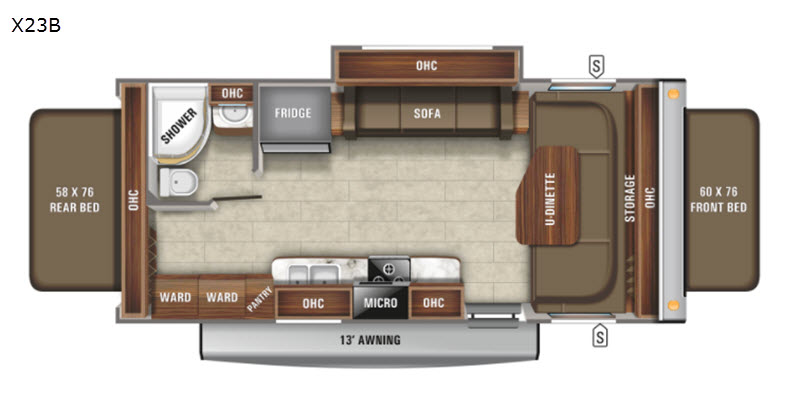 2021 JAYCO JAY FEATHER X 23 B floorplan
