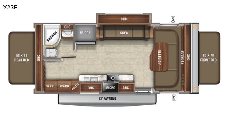 2021 JAYCO JAY FEATHER X 23 B floorplan