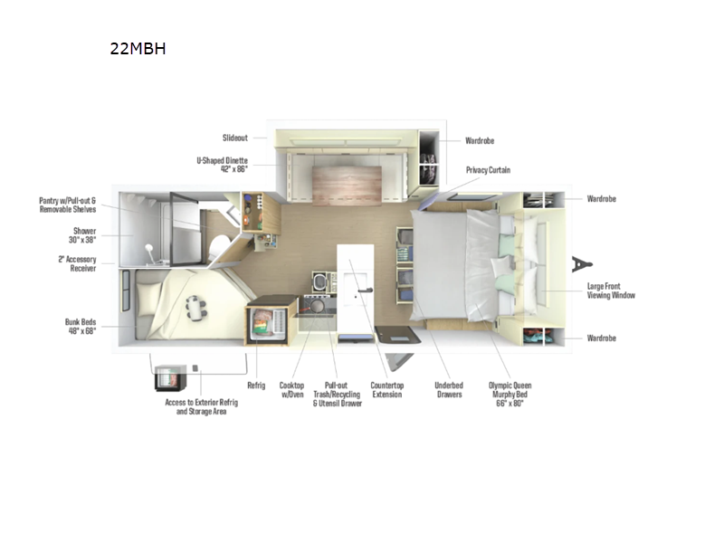 2027 Winnebago Thrive 22MBH floorplan
