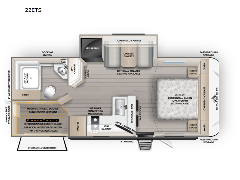 2026 Ember Rv E-Series 22ETS floorplan