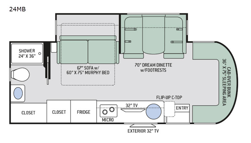 2019 Thor Motor Coach Synergy Sprinter 24MB floorplan