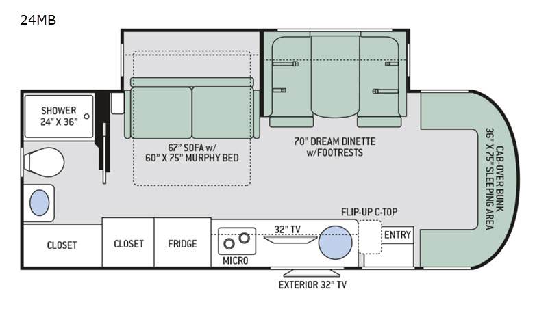 2019 Thor Motor Coach Synergy Sprinter 24MB floorplan