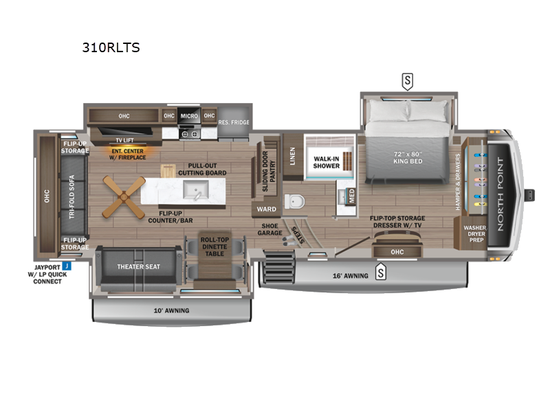 2027 Jayco North Point 310RLTS floorplan