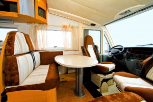 Interior of dining room in recreation vehicle