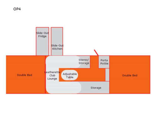 Floor plan for the opus holding pop-up camper